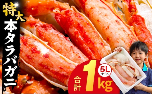 ボイルタラバガニ 1kg 特大 5Lサイズ カット済み【ボイル カニ かに 1kg 訳あり 部位 サイズ不揃い 蟹 たらば蟹 タラバ蟹 タラバカニ 海鮮 魚介】 kgp0001