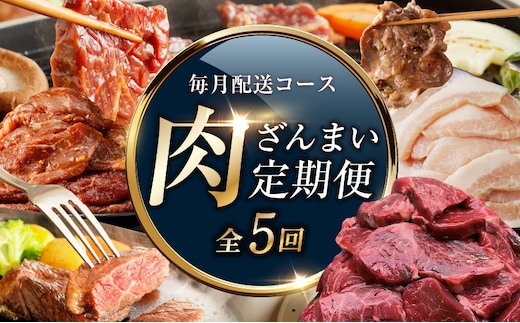 アキラ商店 肉三昧 わくわく 定期便 全5回【毎月配送コース お楽しみ 焼肉 ていきびん 焼くだけ 小分け BBQ やきにく 数量限定】 099Z128