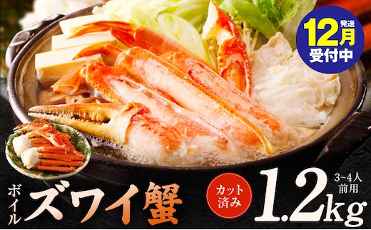 【年内発送】ボイルズワイ蟹 1.2kg カット済み（3-4人前） G1846y