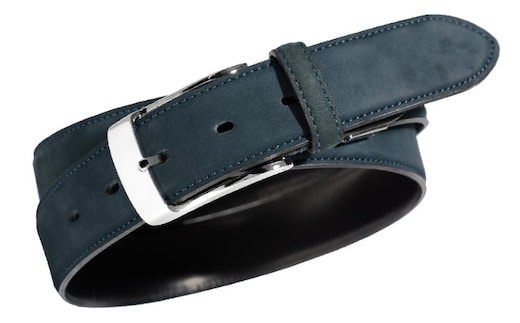 本革（ヌバック）ベルト35mm幅 ネイビー【革ベルト ベルト レザー ビジネス スーツ メンズ 仕事 ファッション 小物 日用品 雑貨】 G2966