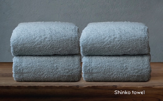 【TVで紹介！】おぅ！え～やん バスタオル（ブルー）4枚【泉州タオル 国産 吸水 普段使い 無地 シンプル 日用品 家族 ファミリー】 G3486