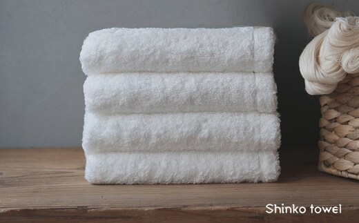 【TVで紹介！】おぅ！え～やん フェイスタオル（ホワイト）4枚【泉州タオル 国産 吸水 普段使い 無地 シンプル 日用品 家族 ファミリー】 G3492