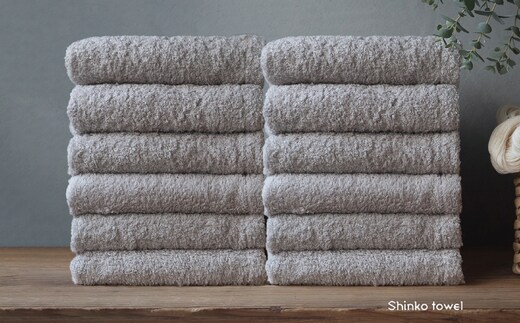 【TVで紹介！】おぅ！え～やん フェイスタオル（グレー）12枚【泉州タオル 国産 吸水 普段使い 無地 シンプル 日用品 家族 ファミリー】 G3493