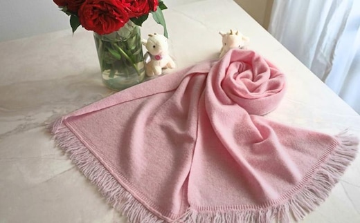 『Noble Fibre』100％カシミヤ・マフラー 桜色【高級 カシミア おしゃれ ファッション 防寒 かしみあ】 G3330