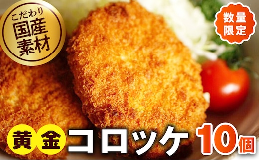 【圧倒的企業努力】こだわりの国産素材 手作りコロッケ 合計10個【黄金 無添加 国産 惣菜 おやつ おつまみ お弁当 三代目コロッケ】 G3542