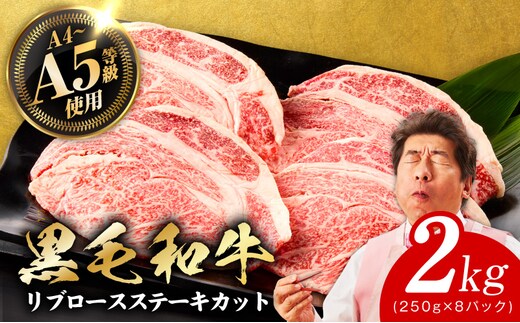 A5/A4ランク 黒毛和牛 リブロースステーキカット 合計2kg（250g×8P）【極味付け肉】 G3647