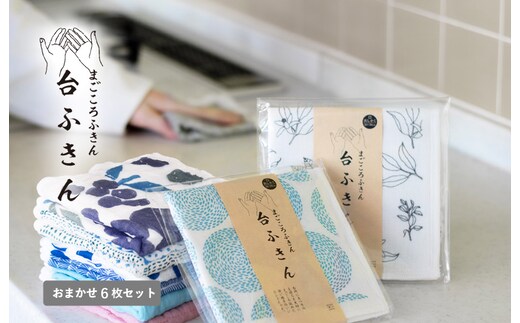 【スピード発送】まごころ台ふきん 真しかく 6枚セット おまかせアソート【布巾 泉州タオル 吸水 ふきん 速乾 普段使い シンプル 日用品 家族 たおる】 G3939