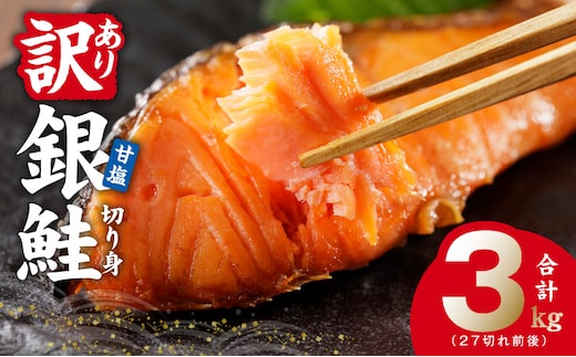【訳あり】銀鮭 切り身 3kg(約27切れ)【規格外 甘塩 バラ凍結 海鮮 魚介 鮭 さけ しゃけ お弁当 朝食 おかず 簡単調理 家計応援】 G4148