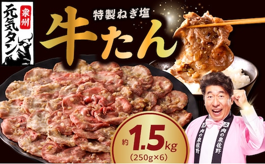 ねぎ塩牛たん 総量 1.5kg【小分け 250g×6P 牛タン 牛肉 焼肉 BBQ 薄切り ぎゅうたん スライス 訳あり サイズ不揃い 】 G4689