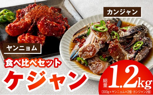【先行予約】ケジャン食べ比べセット 300ｇ×4P（ヤンニョムケジャン2P・カンジャンケジャン2P）【2027年1月以降発送 韓国料理 韓国 キムチ ケジャン カニ 蟹】 G5688