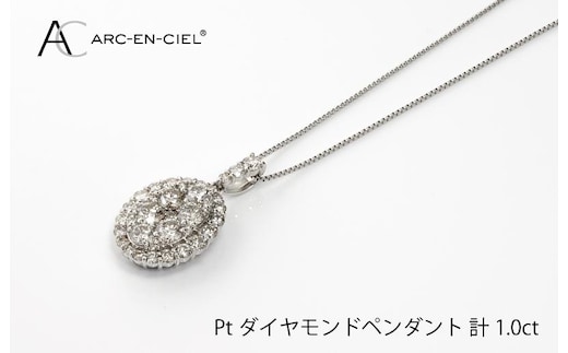 アルカンシェル プラチナダイヤペンダント（計 1.0ct）【鑑別書付き ジュエリー プレゼント ギフト ファッション アクセサリー 贈り物 贈答 お祝い 記念日】 J004-4