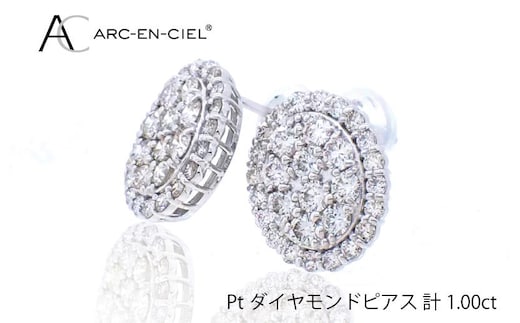 ARC-EN-CIEL プラチナ ダイヤピアス（計 1.0ct）【鑑別書付き ジュエリー プレゼント ギフト ファッション アクセサリー 贈り物 贈答 お祝い 記念日】 J022-4