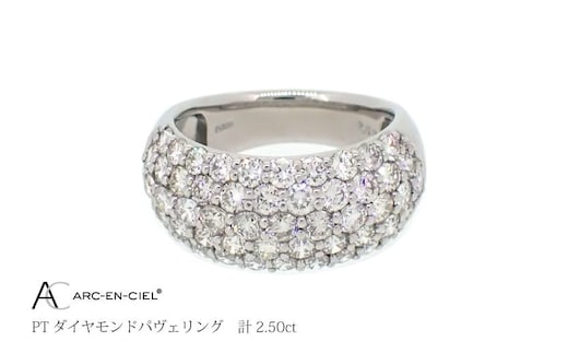 アルカンシェル プラチナ ダイヤパヴェリング ダイヤ 計 2.50ct【鑑別書付き ジュエリー プレゼント ギフト ファッション アクセサリー 贈り物 贈答 お祝い 記念日】 J039-4