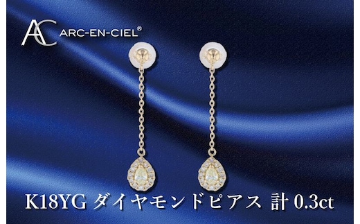 ARC-EN-CIEL K18ダイヤピアス ダイヤ計0.3ct【鑑別書付き ジュエリー プレゼント ギフト ファッション アクセサリー 贈り物 贈答 お祝い 記念日】 J045-4
