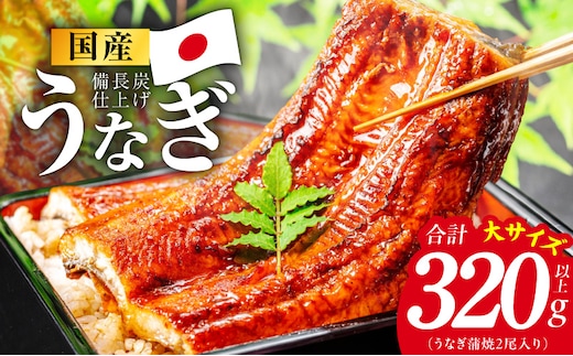 【特別規格】国産うなぎ蒲焼 320g以上（大サイズ2尾）【レンチン 湯煎対応 簡単調理 鰻 ウナギ 人気総菜 日本産 土用の丑の日にも】 kgp0129