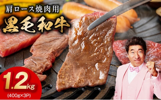 黒毛和牛 焼肉用 1.2kg【氷温熟成×特製ダレ 肩ロース 400g×3P 訳あり サイズ不揃い 焼肉 BBQ バーベキュー 人気】 mrz0272