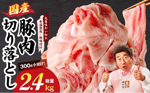 国産 豚肉 切り落とし 2.4kg【氷温熟成×極味付け 小分け 300g×8P ぶたにく 普段使い 野菜炒め】 mrz0303