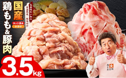 国産 豚肉＆鶏もも肉セット 3.5kg【氷温熟成×極味付け 2種 食べ比べ 普段使い 味付き 小分け 訳あり サイズ不揃い 】 mrz0369