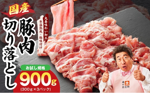 【お試し】国産 豚肉 切り落とし 900g【スピード発送 氷温熟成×極味付け 小分け 300g×3P ぶたにく 普段使い 野菜炒め】 mrz0447
