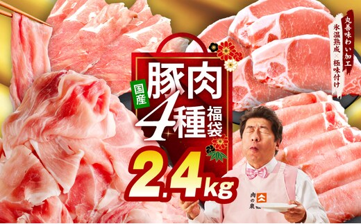 【定期便】国産豚肉 4種 2.4kg×全2回【氷温熟成×極味付け 小分け 300gパック ぶたにく 普段使い 野菜炒め 切り落とし 訳あり サイズ不揃い 2026年3月＆6月発送】 mrzZ072