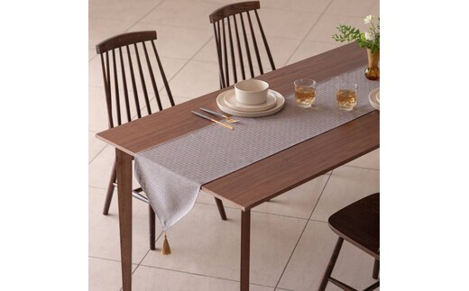Calm Table runner with tassel／カルム テーブルランナー タッセルつき Mサイズ インディゴ wsg0035