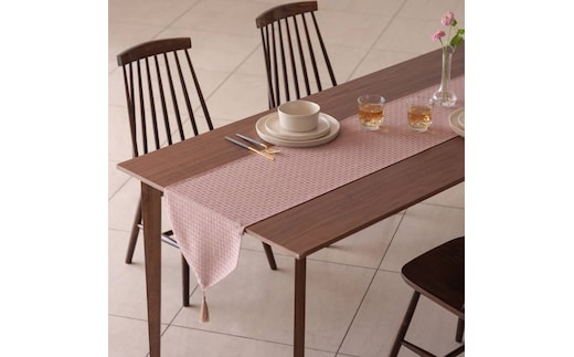 Calm Table runner with tassel／カルム テーブルランナー タッセルつき Mサイズ プラム wsg0036