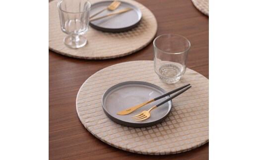 丸形ランチョンマット Calm Round Luncheon mat／カルム プレイスマットあり スノー wsg0040
