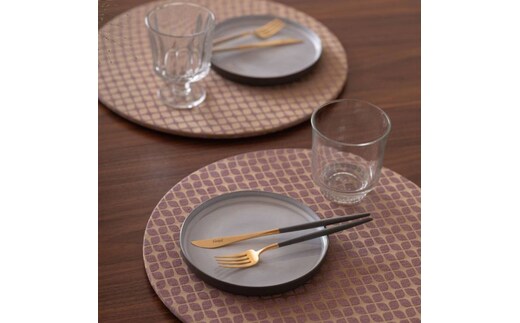 丸形ランチョンマット Calm Round Luncheon mat／カルム プレイスマットあり プラム wsg0042