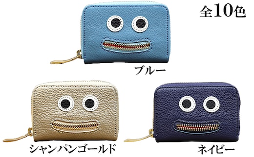 財布 思わず笑顔になってしまうニッコリマルチケース ミニ財布 牛革 カード 小銭 革 レザー ケース 本革 ファッション小物 ネイビー