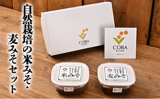 自然栽培の米みそ・麦みそセット（330g×２パック）（有機JAS・秀明自然農法認証取得) 味噌 
