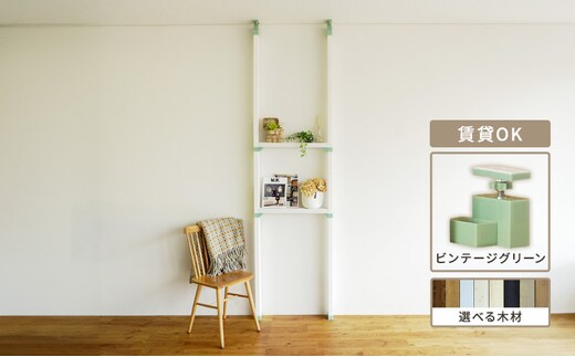 インテリア LABRICO 棚 セット S アジャスター ヴィンテージグリーン 平安伸銅工業 ツーバイ材 ツーバイフォー 棚板 棚受け 壁 壁面 壁面収納 家具 収納 DIY 突っ張り つっぱり棚 固定 賃貸 木 木材 平安伸銅 ラブリコ 兵庫 兵庫県 姫路 姫路市ナチュラルホワイト