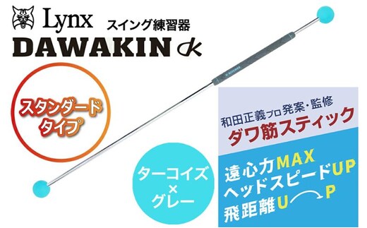 リンクスゴルフ ゴルフ練習器具 ダワ筋スティック スタンダードタイプ【ターコイズ×グレー】 1本 スイング矯正 飛距離アップ 筋力 ヘッドスピードアプ アプローチ練習 方向性アップ リンクスゴルフ スポーツ トレーニング