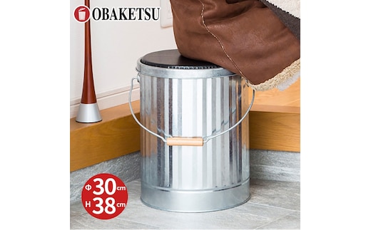 クッション付きスツール缶M シルバー インテリア 収納 椅子 スツール おしゃれ