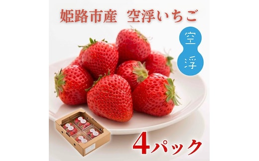 先行予約価格[2026年1月上旬より順次お届け]空浮いちご 4パック「北海道・沖縄・離島へのお届け不可」 果物 フルーツ 姫路市産 ハウス育ち デザート おやつ 食後 お菓子作り ケーキ作り