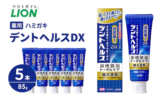 ライオン 薬用歯磨き デントヘルスDX 85g×5本