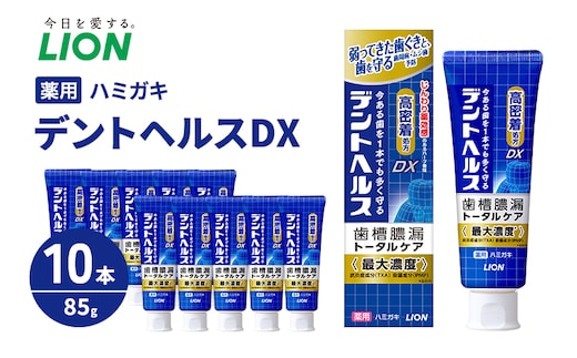 ライオン 薬用歯磨き デントヘルスDX 85g×10本