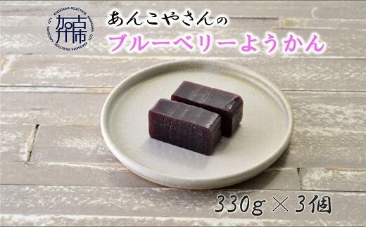 【老舗の味】あんこやさんの「ブルーベリーようかん」(3個入)【2401H05919】
