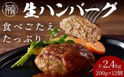 【食べ応えたっぷり！】自家製生ハンバーグ200g×12個《 惣菜 ハンバーグ 肉 小分け 簡単調理 冷凍 焼くだけ 手作り 美味しい 子供 人気 送料無料 加古川市 グルメ 自家製 お取り寄せ 》【2302L09916】