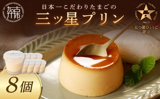 【五つ星ひょうご認定】日本一こだわりたまごの三ツ星プリン(125g×8個)《 プリン 三ツ星プリン こだわりたまご お取り寄せ スイーツ お菓子 デザート 》【2401H12608】