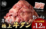 極上牛タン 400g(200g×2パック)【3ヶ月定期便】《 牛タン タン 牛肉 牛 肉 お肉 定期便 厳選 焼肉 焼き肉 BBQ バーベキュー しゃぶしゃぶ スライス 小分け 小分けパック 400g 牛タン薄切り 》【2402A00418】