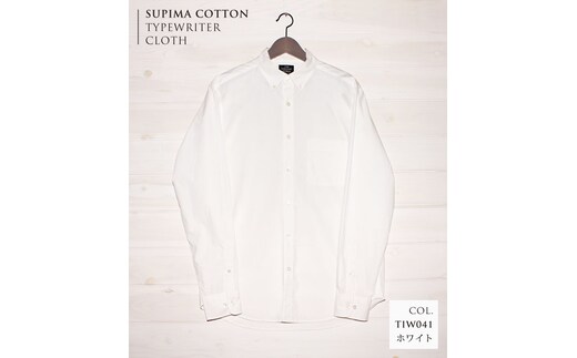 播州織メンズタイプライターシャツ「THE INDUSTRY WORKS」（1着）【TIW_041（ホワイト）】Mサイズ