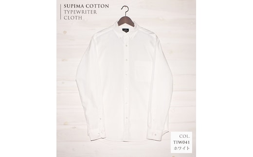 播州織メンズタイプライターシャツ「THE INDUSTRY WORKS」（1着）【TIW_041（ホワイト）】LLサイズ