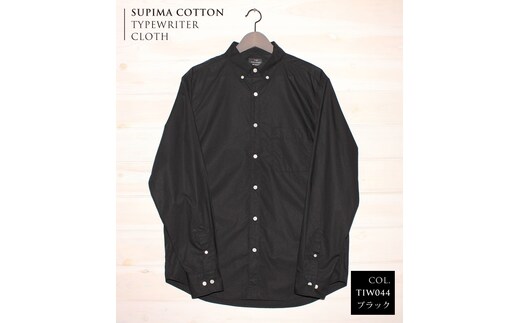 播州織メンズタイプライターシャツ「THE INDUSTRY WORKS」（1着）【TIW_044（ブラック）】Lサイズ