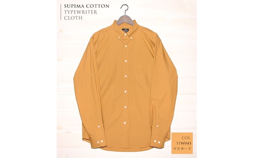 播州織メンズタイプライターシャツ「THE INDUSTRY WORKS」（1着）【TIW_045（マスタード）】Sサイズ