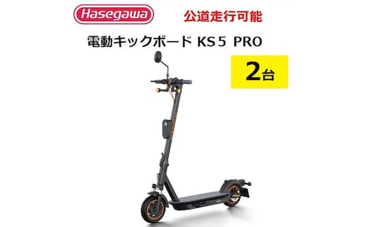 【訳あり/モデルチェンジ】【長谷川工業（Hasegawa)】公道走行が可能な電動キックボード KS5 PRO ２台 電動モビリティ 折り畳み 700-1