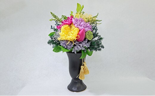 仏花（最高級プリザーブドフラワー）器付 2個セット インテリア 植物 