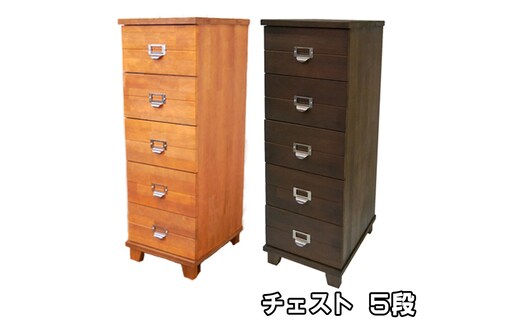 チェスト 5段[ 収納 家具 インテリア ] 収納家具 木製 深さ9cm 5段チェスト 天然木 多段チェスト 書類 文房具 タオル 日用品 分類ネームホルダー 取っ手 一目で分かる ダークブラウン