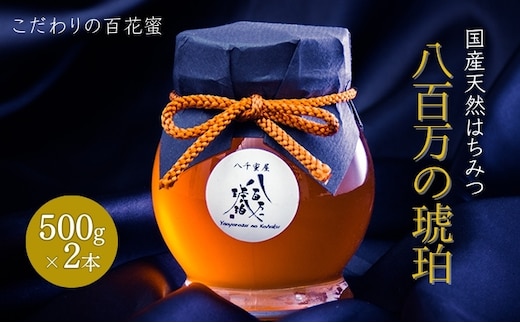 蜂蜜 八百万の琥珀(国産天然はちみつ)500g×2本(計1kg)[ はちみつ ハチミツ 国産 百花蜜 ] 加工食品 