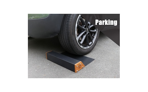 車止め Hide Out Works インテリア 家具 置くだけ おしゃれ 駐車 タイヤ止め パーキング ブロック 反射板 車庫 ガレージ カーストッパーブラックモルタル