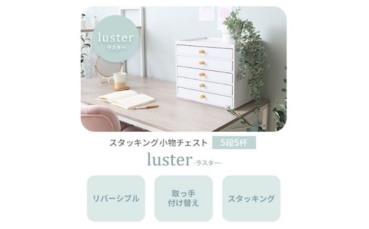 スタッキング小物チェスト luster(ラスター) 5段5杯 インテリア 家具 収納ナチュラル